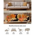 thumbnail image 3 of Black Sunflower Pumpkin Sofa Couch Covers for 3 Cushion Couch,Washable L Shape Sectional Sofa Covers for Loverseat/Pet/Kid,Thanksgiving Orange Yellow Plaid Slipcover Throw Blanket Futon Cover 71x134, 3 of 8