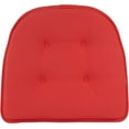 thumbnail image 2 of Non-Slip Tufted Chair Cushions for Dining Room, Kitchen and Office Use, U-Shaped Skid-Proof Seat Pad, 15x16 Inches, 6 Pack, Coral, 2 of 6