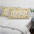 thumbnail image 3 of Yellow Flower Bee Throw Pillow Covers Vintage Country Sunflower Floral Summer Bee Linen Texture Decorative Lumbar Pillow Cover Rectangle Cushion Case for Sofa Couch Bed Living Room 20 X 30 Inches, 3 of 9