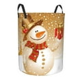thumbnail image 2 of Fotbe Christmas Snowman Gift Laundry Basket with Handles, Waterproof Large Laundry Hamper, Wash Bag for Corner Dorm, Rolling Laundry Basket with Handles-Medium, 2 of 8