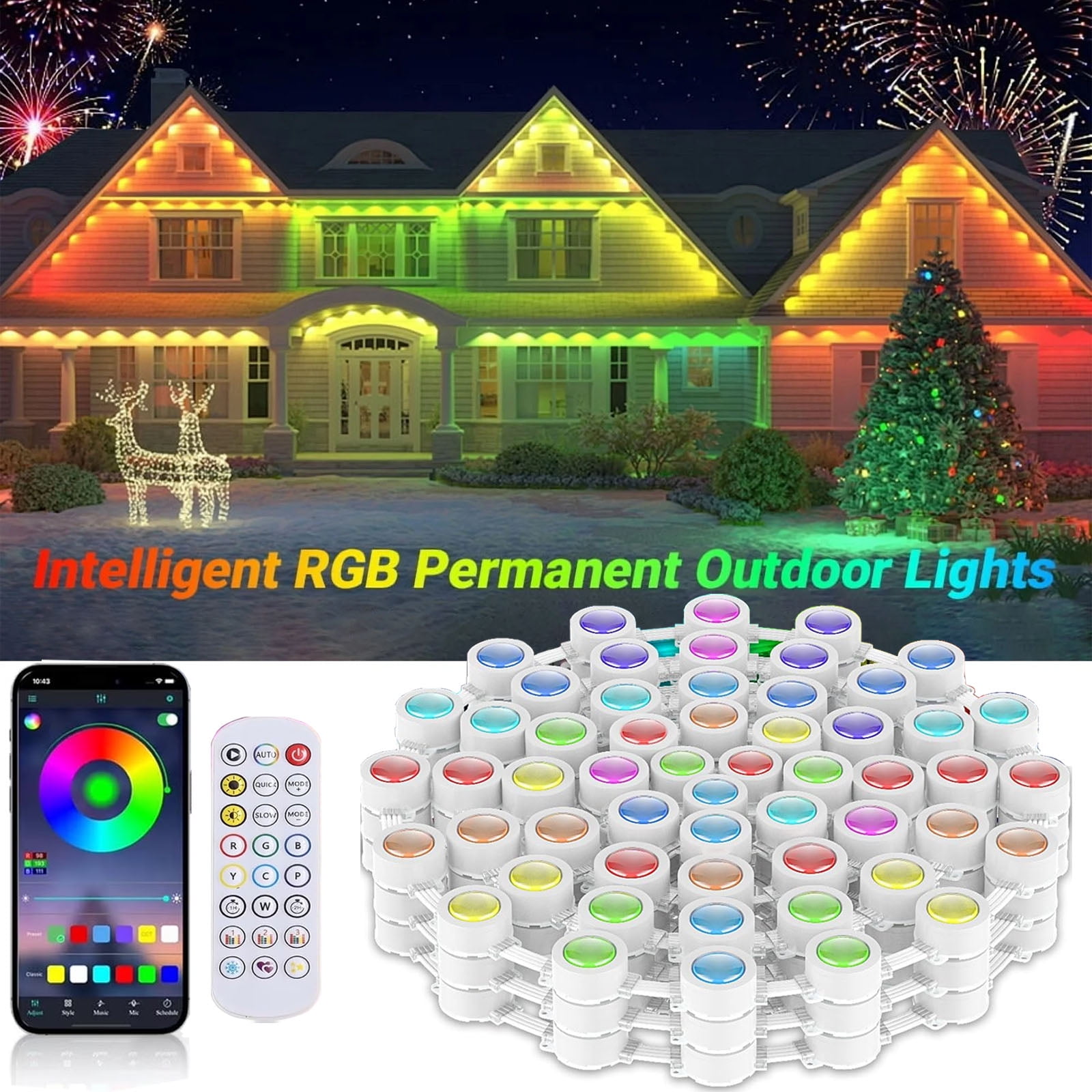 Nanoleaf 100ft Matter Smart Multicolor Permanent Outdoor Lights