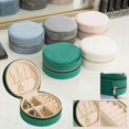 thumbnail image 2 of AMERTEER Jewelry Box Ring Storage Box Large Capacity Dustproof Zipper Closure Classified Keep Neat Anti-oxidation Round Shape Detachable Division Plate Jewelry Box, 2 of 6