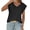 Black, variant on Women's Summer T-Shirt Casual V Neck Cap Sleeve Loose Fit Basic Top