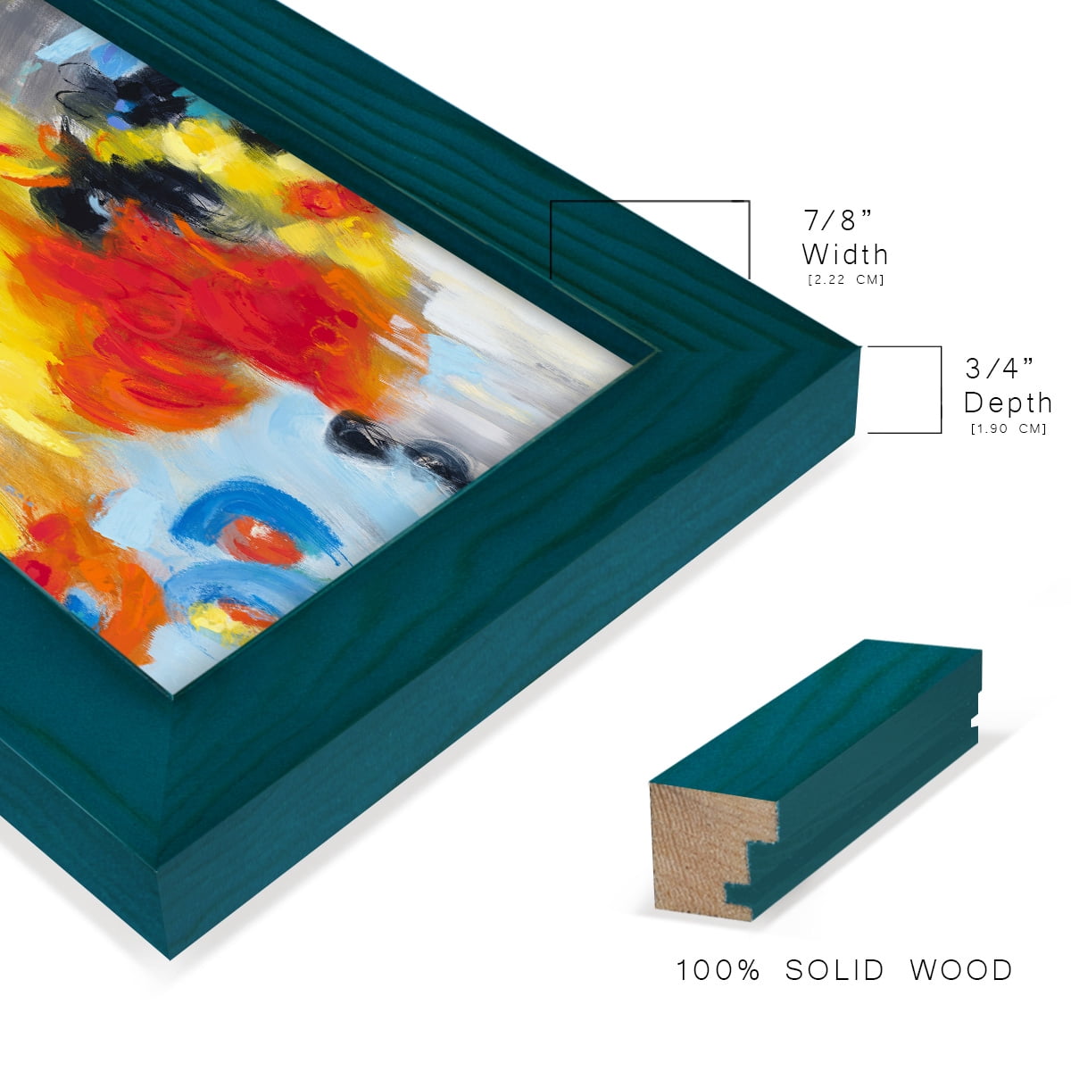 In the Loop I -Framed Print w/glass-Ocean Blue