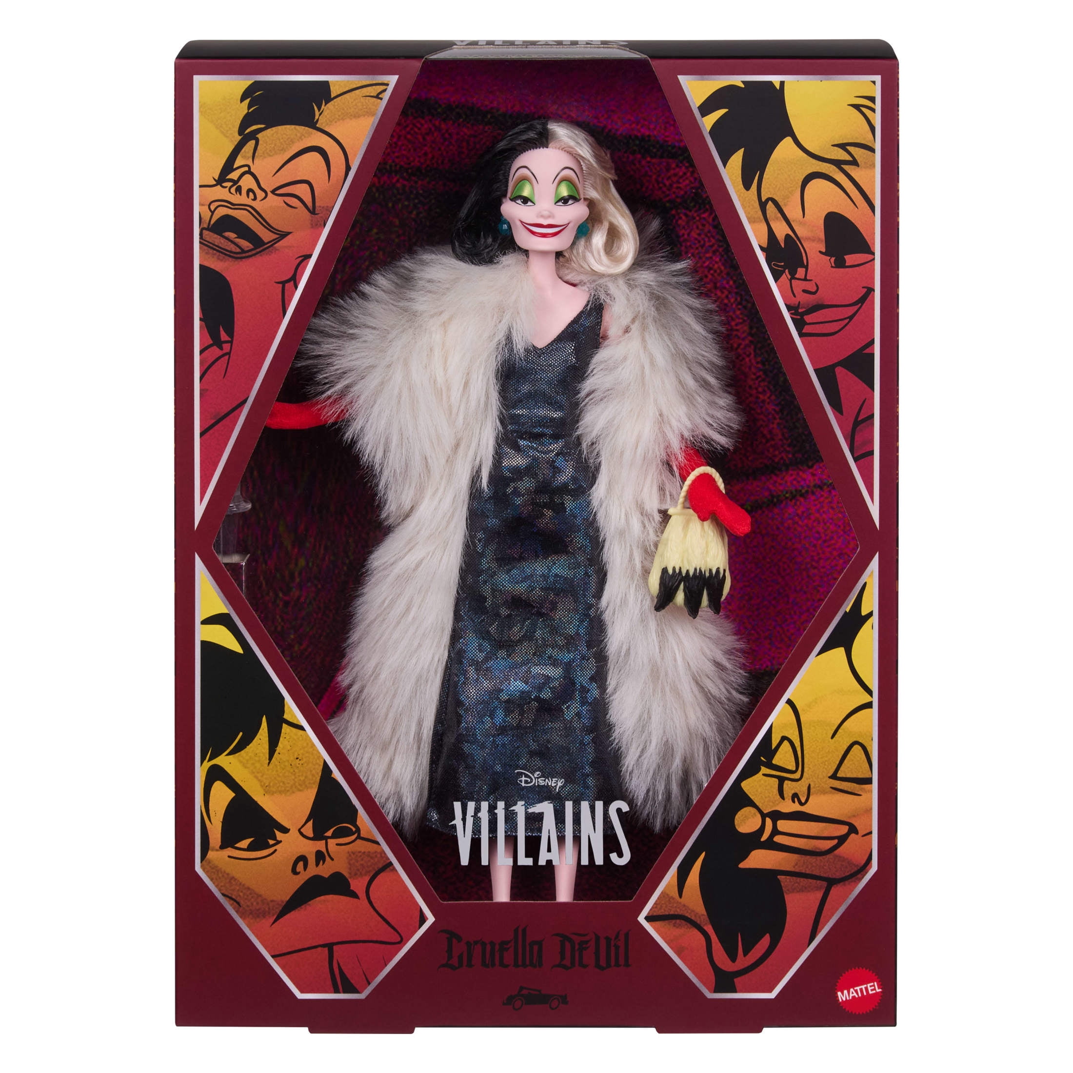 Disney Collector Cruella De Vil Collectible Villains Fashion Doll in Signature Look with 1 Accessory