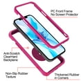 thumbnail image 3 of CoverON Apple iPhone 12 Mini Case (5.4"), Ring Holder Kickstand Magnetic Mount Clear Hard Back Cover Rubber Bumper, Hot Pink, 3 of 9