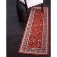 thumbnail image 2 of Unique Loom Collection Botanique Sculpté Frontière Transitionnel Tapis de Coureur Flatweave Intérieur et Extérieur, 2' x 6', Rouille Rouge/beige, 2 of 2