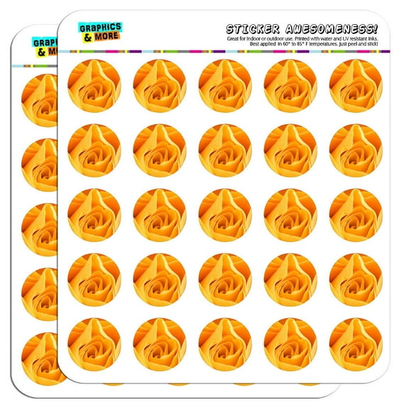 Yellow Rose 1" Scrapbooking Crafting Stickers