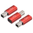 thumbnail image 1 of Adaptador USB C Hembra a Tipo-C a USB B Rojo Paquete de 3, 1 of 7