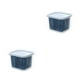 thumbnail image 2 of Toystoory Caja de mantenimiento de alimentos frescos PP Refrigerador Escurridor de frutas con tapa Compartimiento de frescura cuadrado Cesta de gris azul 2piezas, 2 of 6