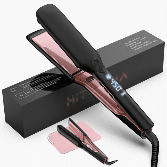 RACCOMB Professional Styling & Heating Hair Straightener. Vibration Infrared Technology, 1.75" Ceramic Plates Flat Iron, 320°F - 450°F, Black
