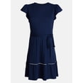thumbnail image 6 of Time and Tru Women’s Flutter Sleeve Dress, sizes XS-4X, 6 of 6