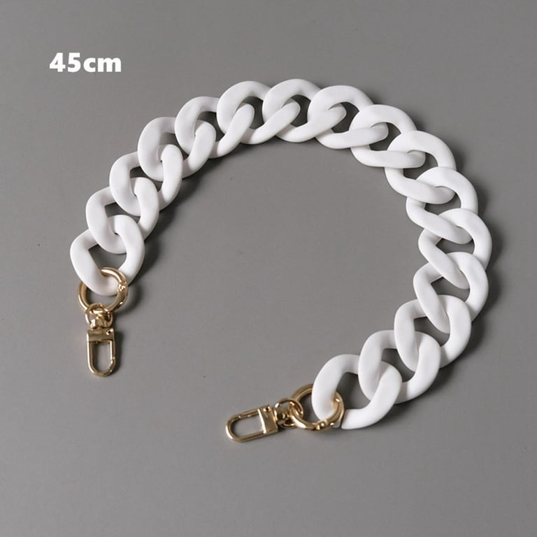 Baosity Flat Chain Strap Acrylic Replacement Chain 17.7inches Decoration Luxury Accessories Matte Removable Chunky Chain Strap for Ladies Bag Purse
