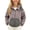 Gray, variant on CYRBOKO Girls Hooded Fleece Jackets, Color Block Zip Up Thermal Long Sleeve Winter Outerwear Brown Size 1-2 T