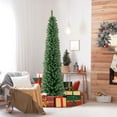 thumbnail image 4 of Costway 7 FT Pencil Christmas Tree with 523 Memory Wire Branch Tips 190 LED Lights for Home, 4 of 10