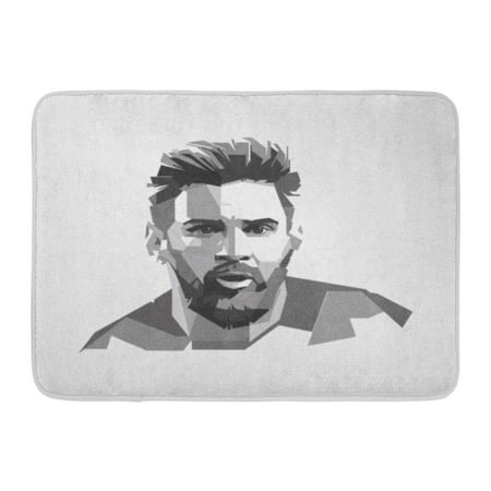 Spanish Rug GODPOK Surabaya Indonesia 24 Dec Lionel Messi Argentine Professional Footballer Who Plays As Forward for Spanish Rug Doormat Bath Mat 23.6x15.7 inch ()