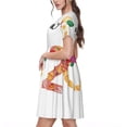 thumbnail image 2 of Naloa 2025 New Year'S Print Womens Summer A-Line Dress with Pockets,Short Sleeve Dresses,Flowy Beach Swing Dress for Vacation Travel, 2 of 6