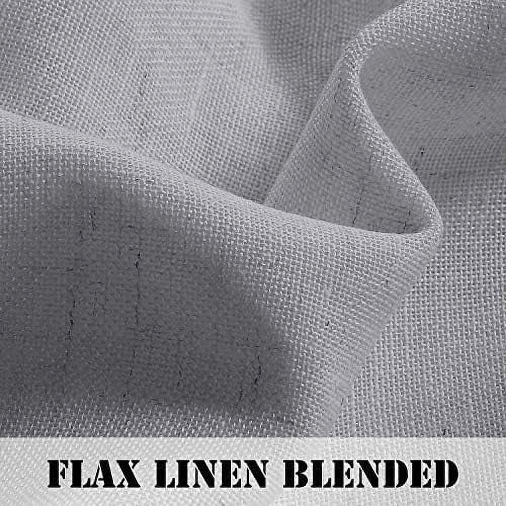 PrimeBeau Elegant Vintage Privacy Semi Sheer Linen Blended Nickel Grommet Window Panels, 52" W x 96" L, Dove
