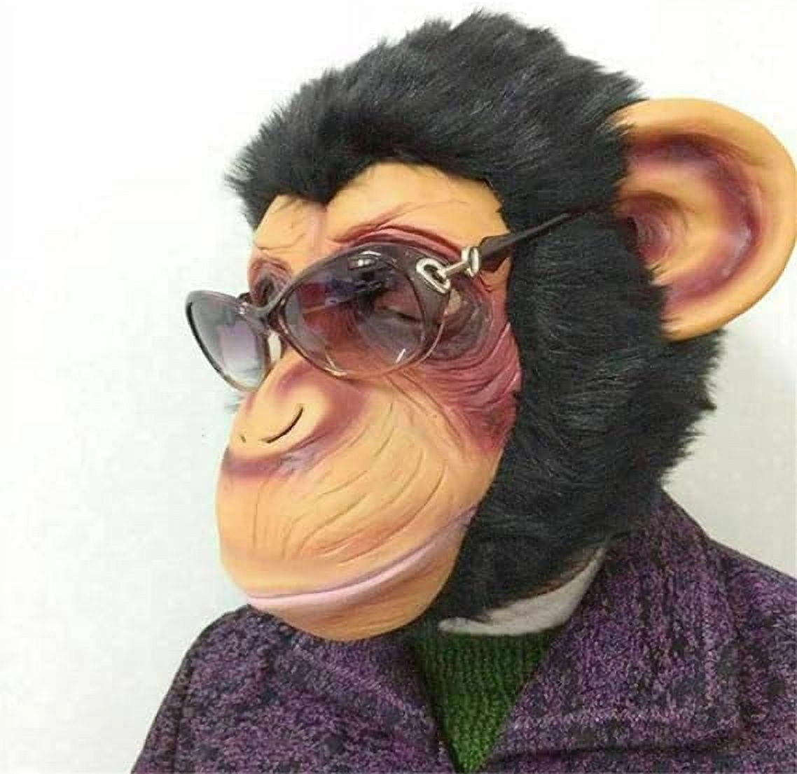 Máscara De Gorila O Chimpancé De Látex Para Adultos – Disfraz De Mono Realista Para Halloween, Cosplay Y Fiestas De Disfraces (Talla Única, Aprox. 29 Cm)