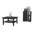 thumbnail image 1 of FM FURNITURE Payson Ensemble de Salon 2 Pcs Bois d'Ingénierie Noir, 1 of 7