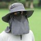 thumbnail image 2 of Sombrero para el sol de ala ancha con solapa de cuello desmontable y cubierta facial Hombres Mujeres Gorra de pesca Sombrero de viaje al aire libre Abanopi  Sombrero para el sol, 2 of 7