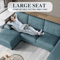 thumbnail image 4 of Walsunny U-Shaped Sectional Sofa Couch, 4 Seat U Shaped Oversized Clearance Sofa Set with Double Chaise for Living Room, Blue, 4 of 8