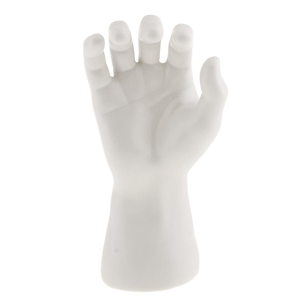 Dualoai 2 Pieces Male Mannequin Right Hand for Jewelry Bracelet Watch Ring Display 2pcs White