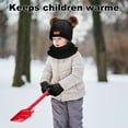 thumbnail image 6 of Bocaoying Kids Winter Warm Beanie Hat Scarf Gloves Set,3 in 1 Thermal Knitted Pom Bobble Hat Scarf Gloves Set for Girls Boys 3-8 Children Winter Warm Accessories Set for Outdoor Sports, 6 of 7