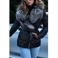 thumbnail image 7 of Big Collar Long-Sleeved Down Padded Jacket (L, Black), 7 of 7