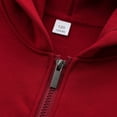 thumbnail image 4 of GYRATEDREAM Unisex Kids Soft Brushed Fleece Basic Hooded Sweatshirt Full Zip-Up Hoodie Sweater Jacket for Boys or Girls 3-4Y Red, 4 of 9