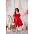 thumbnail image 6 of Arshiner Girls Summer Dress Puff Sleeve High Low Swing Cassual Formal Dresses with Pocket, 6 of 8