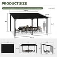 thumbnail image 4 of NETAJE 10'x14' Outdoor Metal Gazebo, Hardtop Wall Mounted Gazebo & Pergola with Metal Sloping Roof, for Backyard, Deck, Patio, 4 of 7