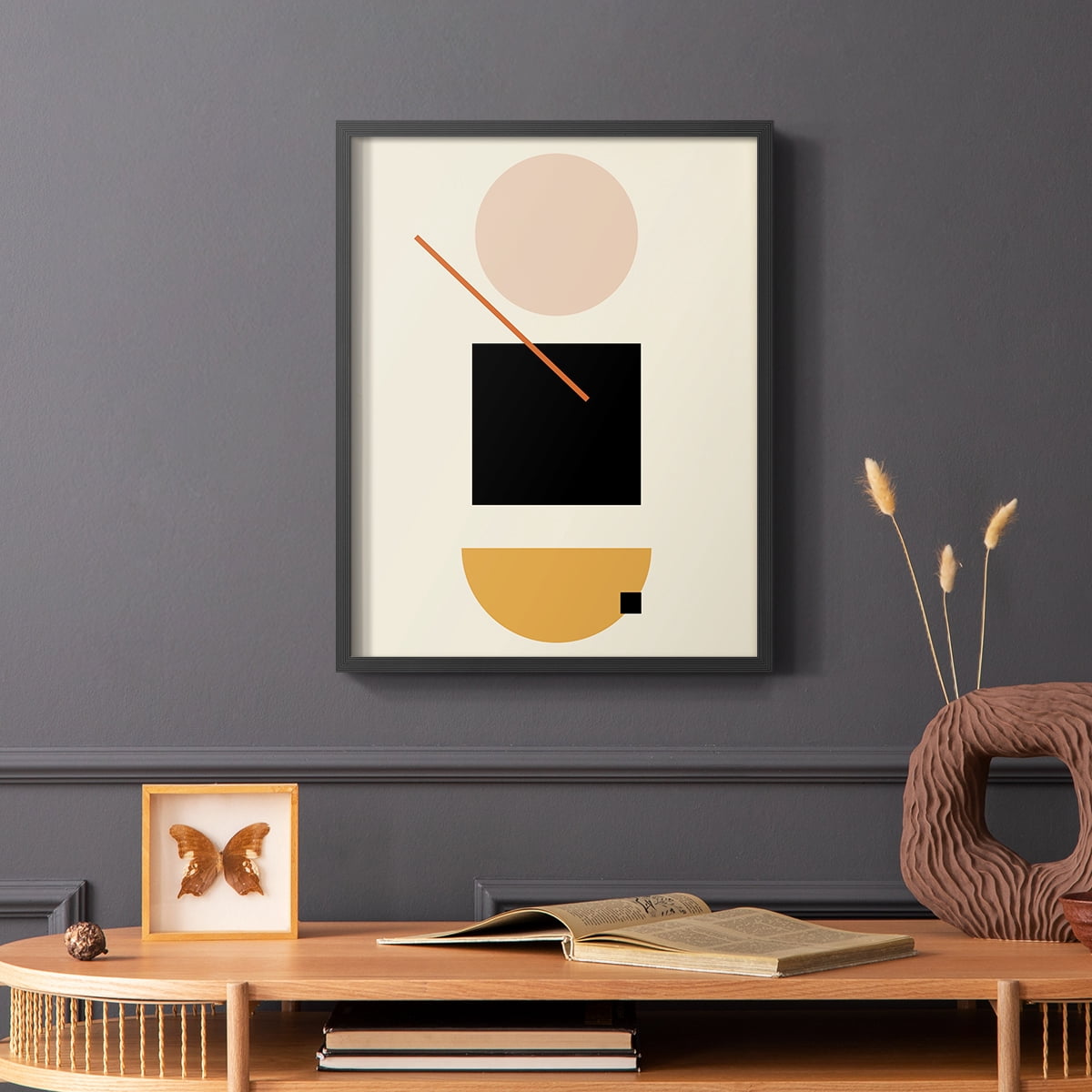 Simple Shape in Black Solid Wood 8 x 10 Framed Print