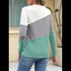thumbnail image 4 of Blusas de Bloque de Color para Mujer, Estilo Túnica Informal de Larga con Cuello Redondo, Tipo Jersey. y Verde S, 4 of 8