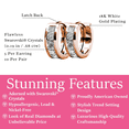 thumbnail image 3 of Cate & Chloe Pack of 3 - Giselle 18k Rose Gold Plated 15mm Hoop Earrings with Swarovski Crystals for Women, 3 of 9
