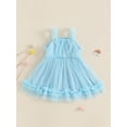 thumbnail image 6 of RUINIXCW Kids Toddler Baby Girl Summer Tulle Dress Birthday Cake Smash Outfit Baby Girls Photoshoot Outfits Sleeveless Mesh Ruffled Princess Birthday Baptism Wedding Party Dress, 6 of 9