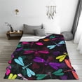 thumbnail image 5 of Sikiie Colorful Dragonflies Ultra-Soft Micro flannel Blanket Luxury All Seasons Warm Blanket for Bedding Sofa and Travel (4 sizes)-60"x50", 5 of 7