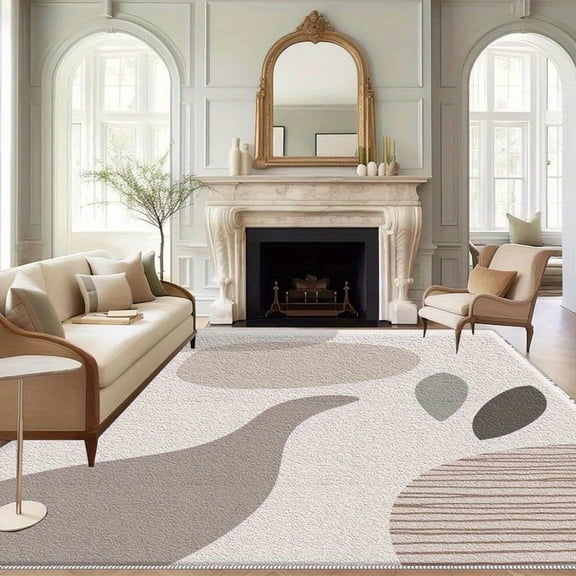 6.5'x10' washable carpet thick carpet for living room area rug neutral area rug thick large area rug for living room