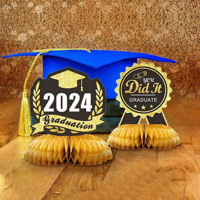 Graduation Season Decorative Honeycomb Decoration, Party Table Accent, 8-inch Size, Elegant Design, for Graduation Celebrations, Event Centerpiece, Honeycomb Pattern, Paper Craft, Home, Ihhxbz