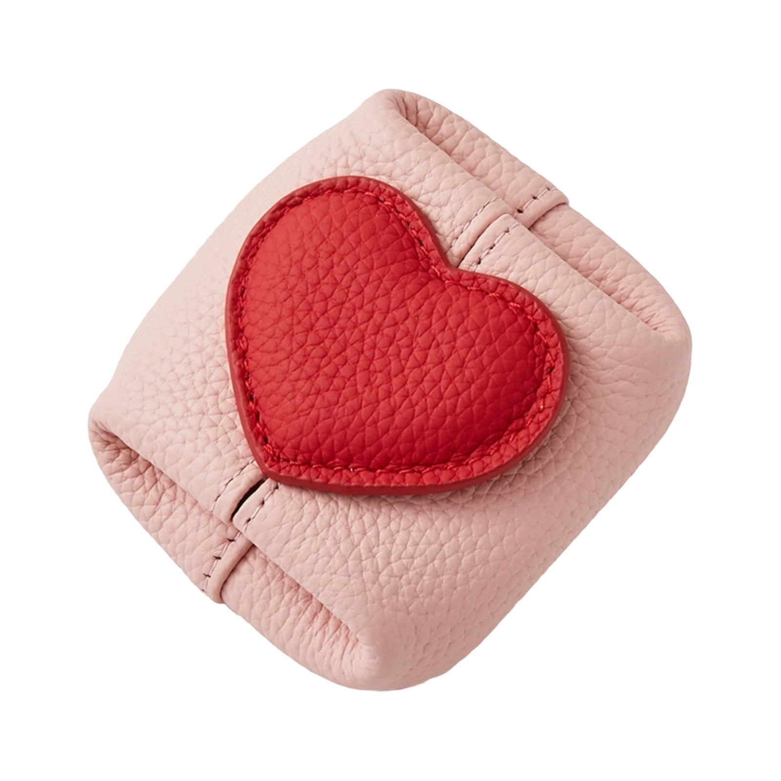 Small Heart Coin Purse for Women Mini Pebbled Leather Wallet for Cards and Cash Compact Lipstick Organizer Pouch for Daily Carry Cute Change Purse Gift for Birthdays and Holidays