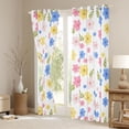 thumbnail image 3 of Feelyou Kawaii Floral Girls Curtains Pack of 2 (42x84 Each), Cartoon Groovy Flower Curtains Blackout, Leaf Plant Botanical Bedroom Curtains, Window Curtains Decor, 3 of 6