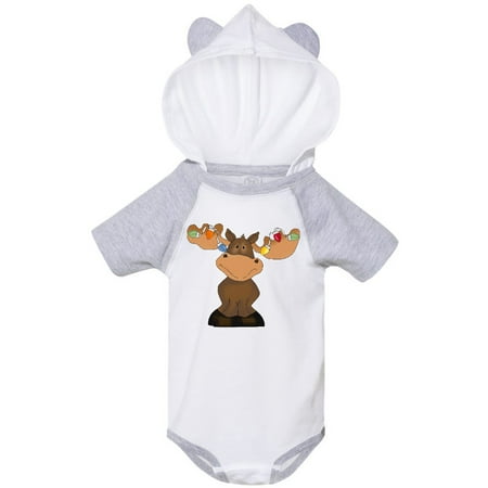 

Inktastic Christmas Moose Lights Gift Baby Boy or Baby Girl Bodysuit