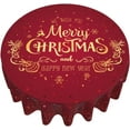 thumbnail image 3 of Round Christmas Tablecloth 60 Inch Gold Happy New Years Snowflake Decorative Red Round Table Cloth with Dust-Proof Wrinkle Resistant for Home Kitchen Dining Room Patio Outdoor Picnic Party, 3 of 6