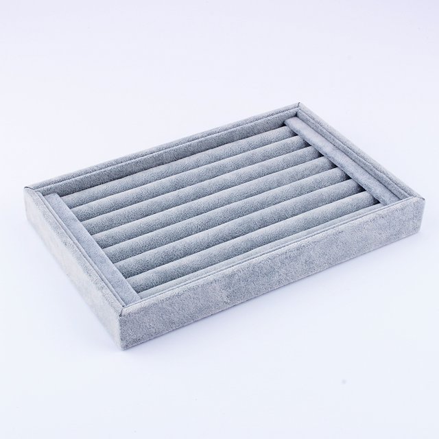 Caja de exhiión de la joyería del tercio del anillo, organizador de la caja de la bandeja de la caja de alenamiento de la exhiión de la joyería del anillo Reemplazo para los pendientes EOTVIA No