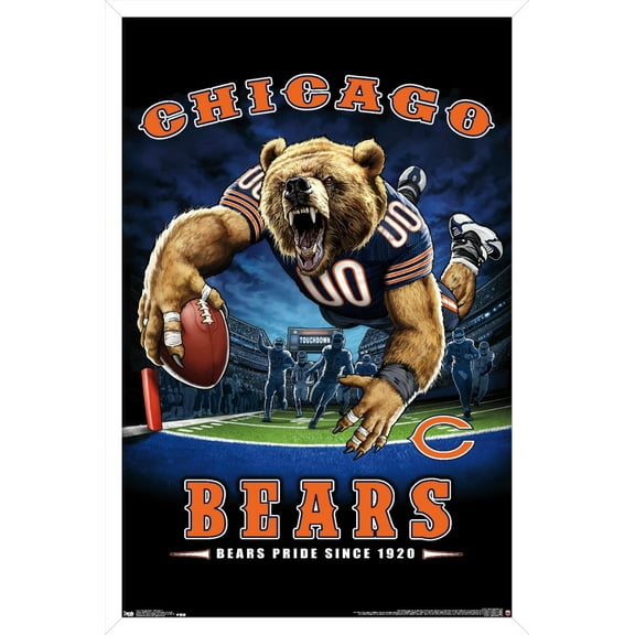 NFL Chicago Bears - End Zone 17 Wall Poster, 14.725" x 22.375", Framed