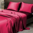 thumbnail image 5 of VQPeo Satin Sheets Queen Size - 3 Piece Bed Sheet Set with Silky Microfiber, 1 Deep Pocket Fitted Sheet and 2 Pillowcases - Smooth and Soft, 5 of 5