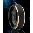 thumbnail image 2 of Metal Masters Mens Tungsten Carbide Wedding Ring Black Rose Goldtone Hammered Band 10, 2 of 7