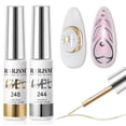 thumbnail image 1 of Set de esmaltes de uñas en gel RARJSM Metallic Silver Bronze Gold 8 ml x2, 1 of 9