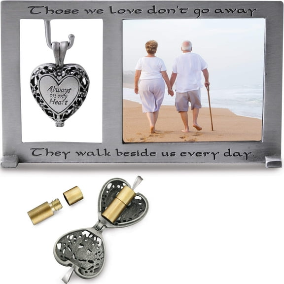 Fashion Always In My Heart Memorial Ash Holder Locket Dangle 3X5 Photo Frame (5.25 X 0.5) Made El Salvador gm17433
