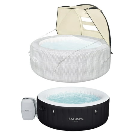 Bestway SaluSpa Sun Shade Canopy with Miami SaluSpa Inflatable Hot Tub